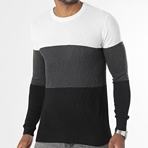 Pull Noir Gris Blanc