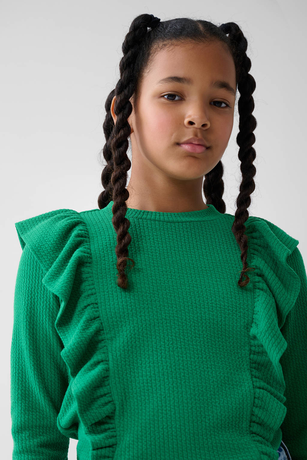 Shoeby longsleeve donkergroen