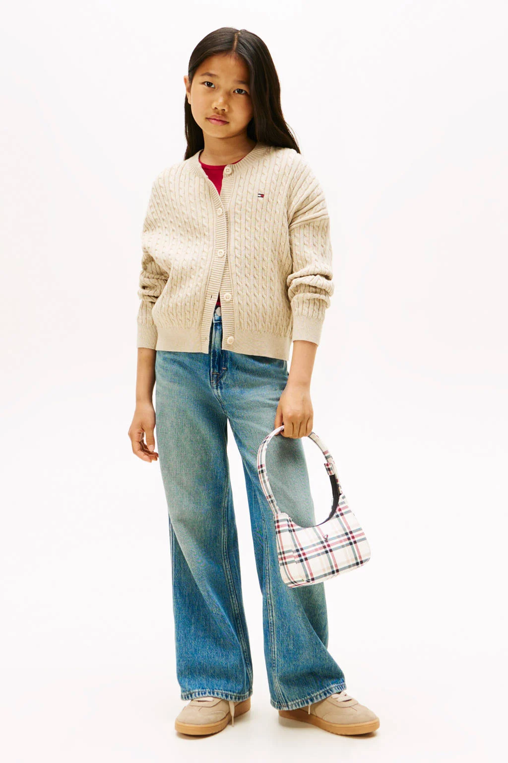 Tommy Hilfiger cardigan ecru met kabels