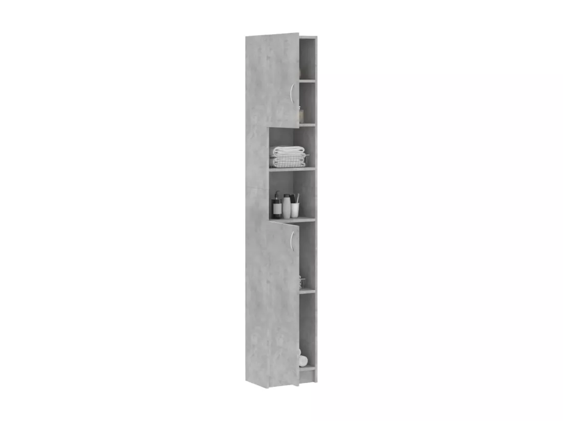 Armoire salle de bain Gris béton 32x25,5x190 cm Bois ingénierie