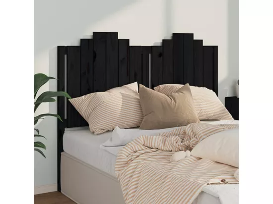 Tête de lit Noir 146x4x110 cm Bois massif de pin