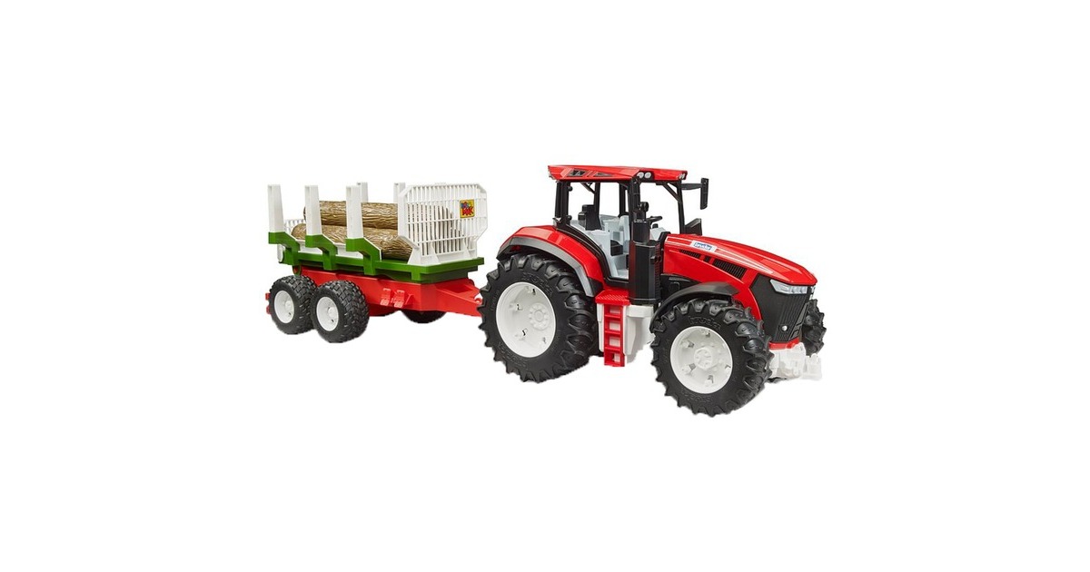 bruderROADMAX Tractor met trailer en 3 boomstammen Speelgoedvoertuig  (03453)