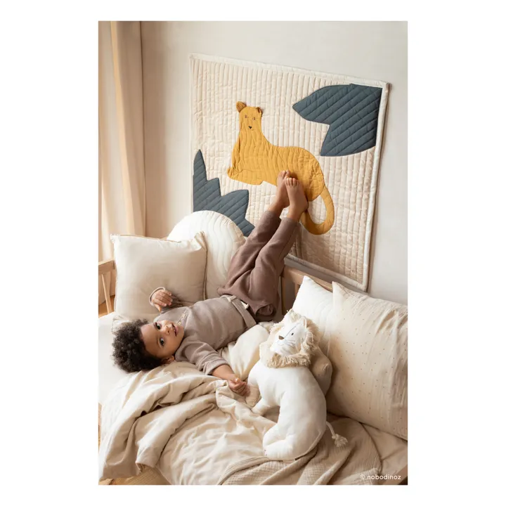 Nobodinoz Couverture matelassée Leopard | Noisette