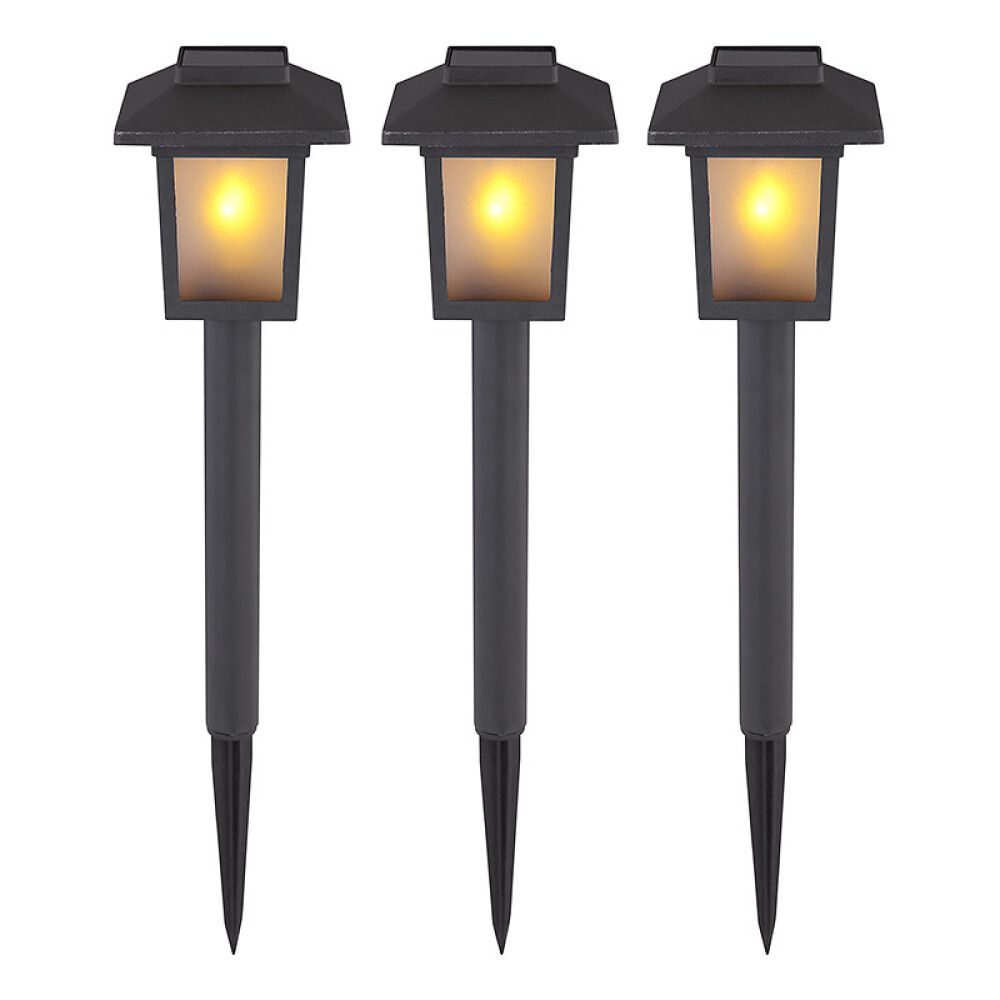 SOLCELLELAMPE GLOBO SPYD SVART 37CM 3PK