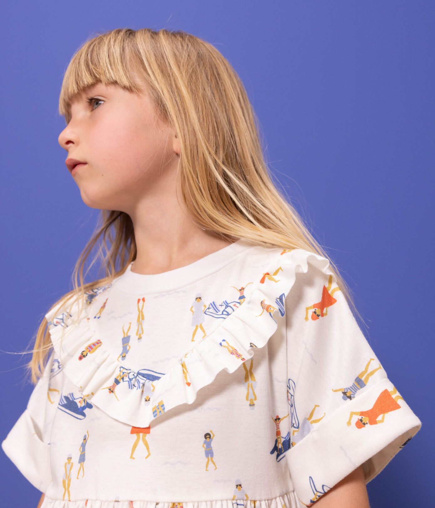 Robe manches courtes en coton enfant fille
