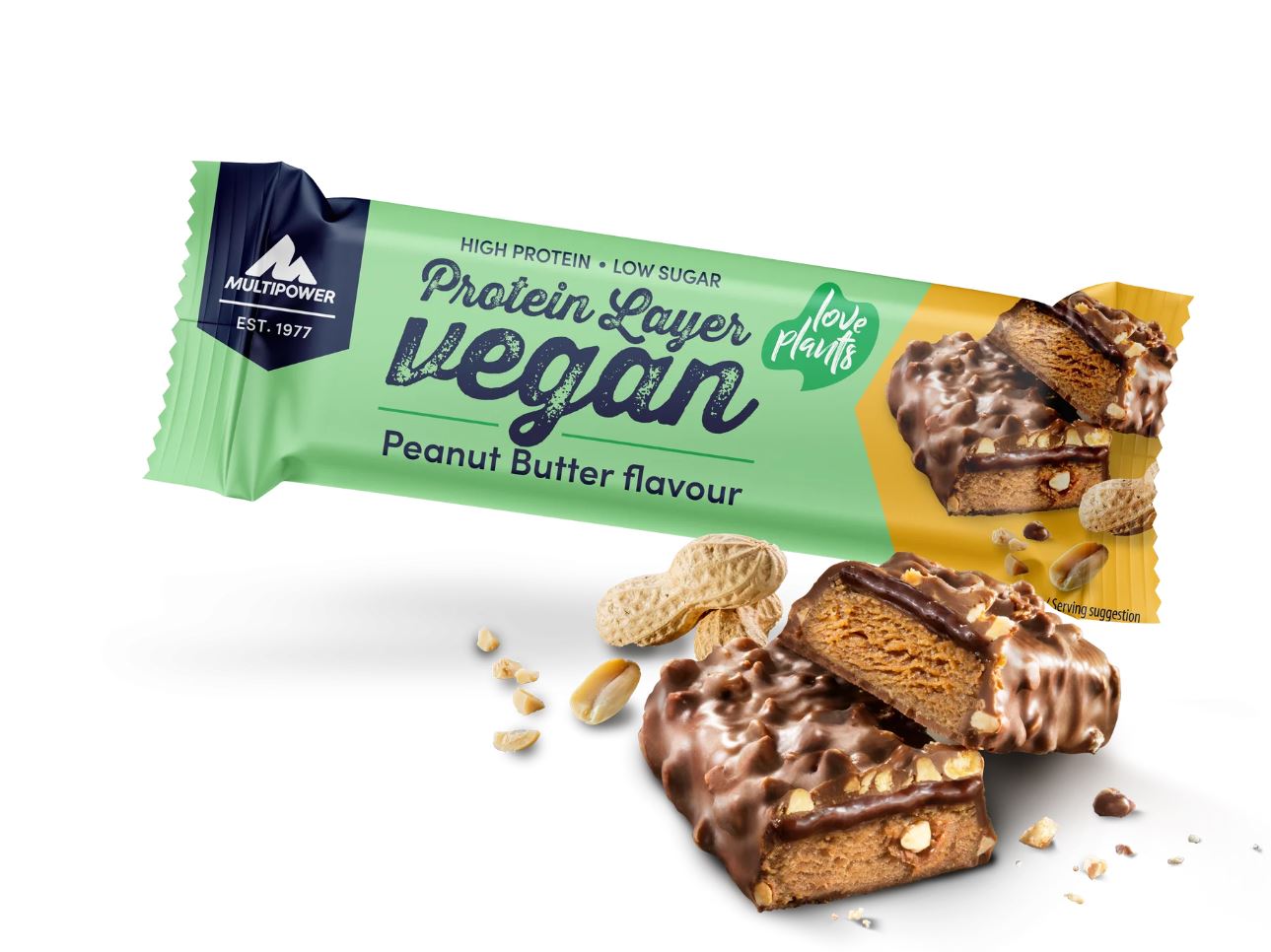 Multipower Proteinriegel Protein Layer Vegan Peanut Butter 15x55g=825g MHD:30.9.25