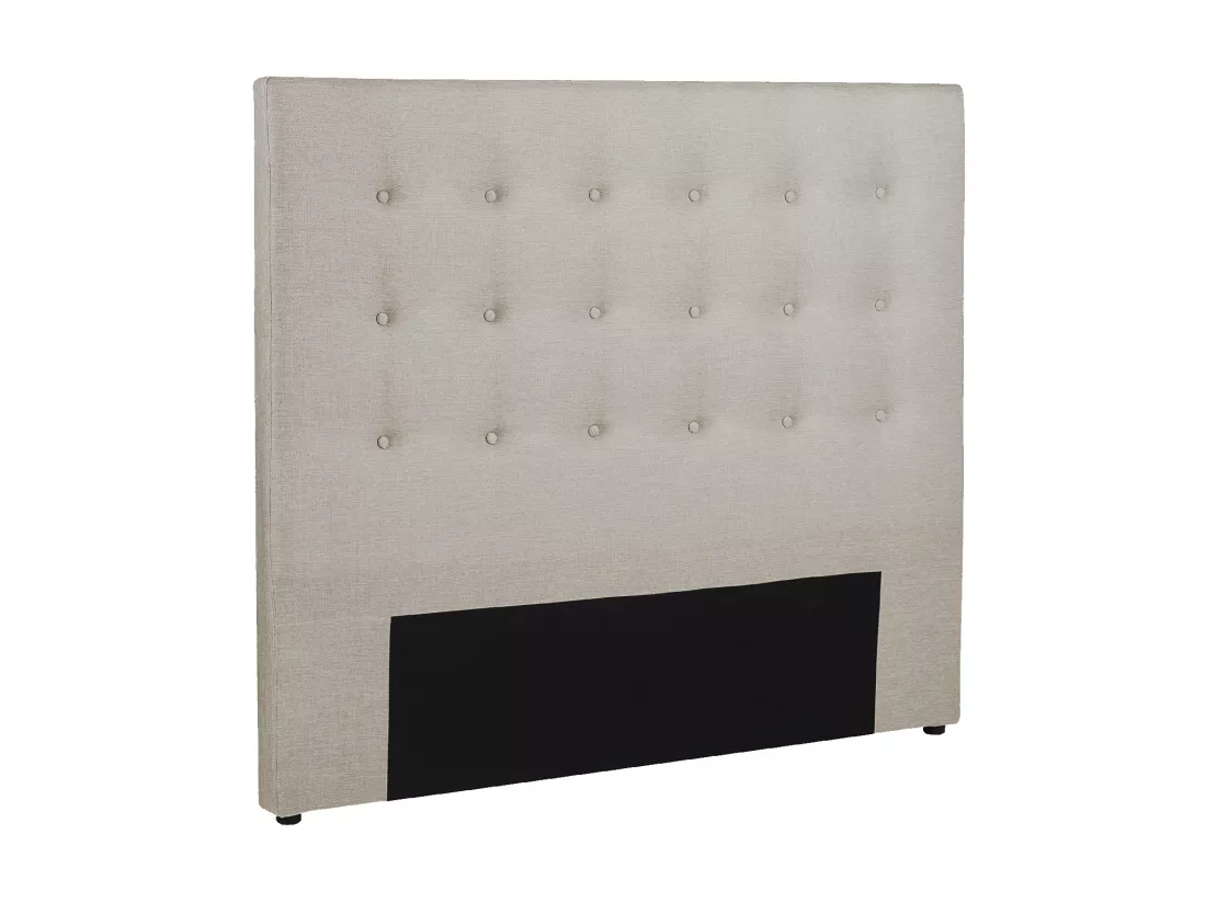 Tête de lit capitonnée FRANCESCO - 140 cm - Tissu - Beige