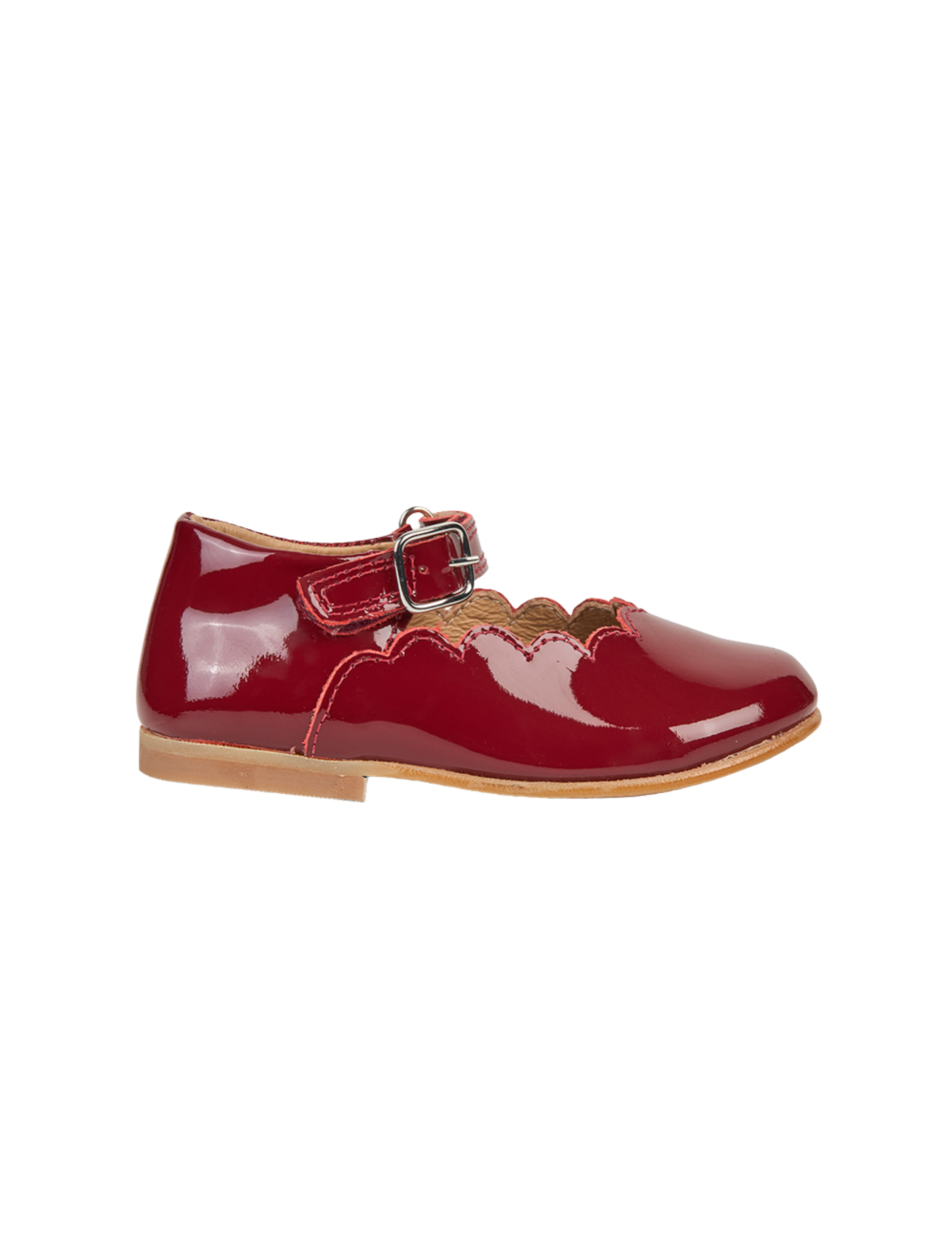 Scallop Mary Jane - Cherry Patent