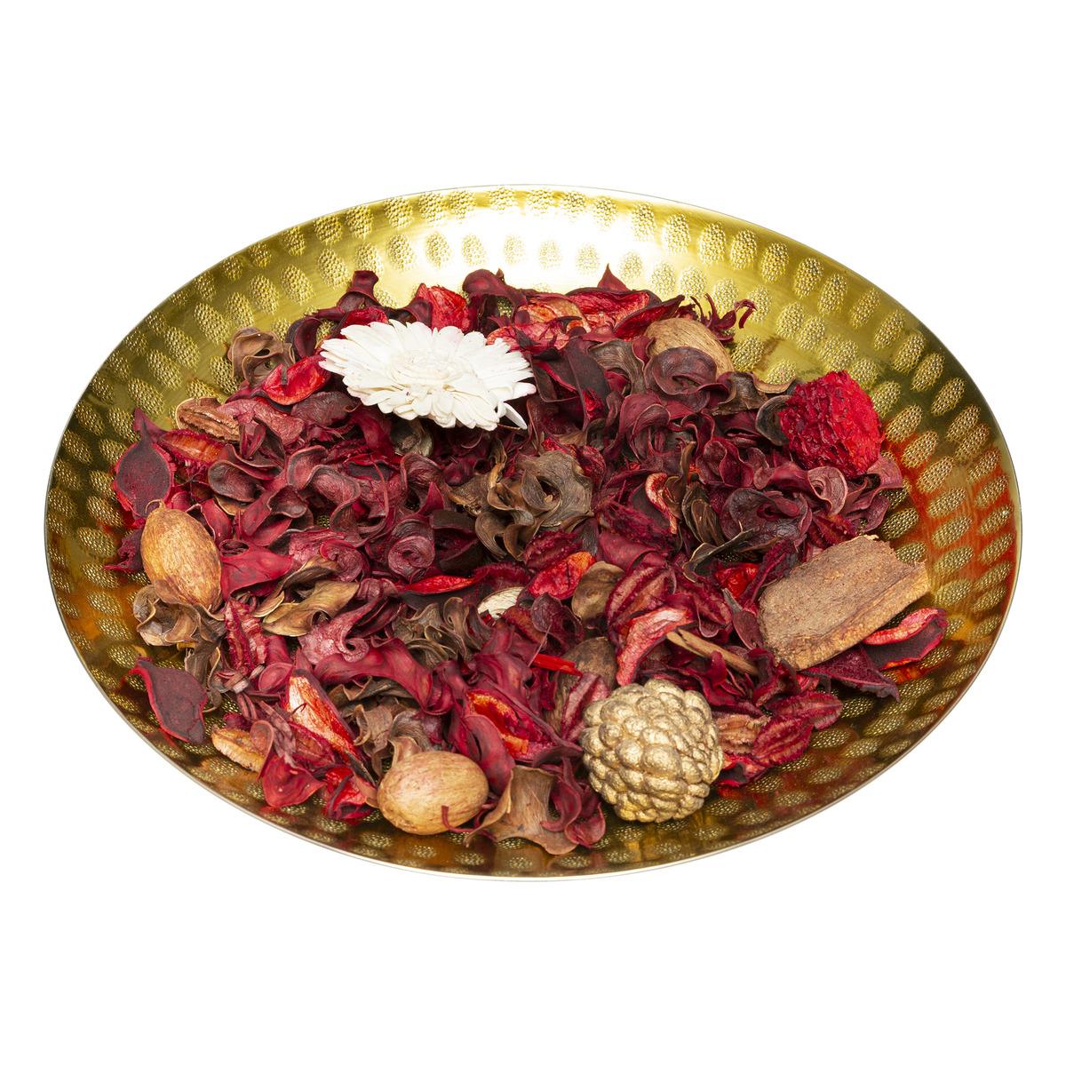POT POURRI PLATEAU METAL FRUIT ROUGE 140G