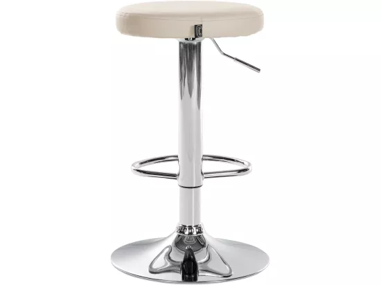 Lot de 2 Tabourets de bar - Similicuir & Métal - Crème - Ponte