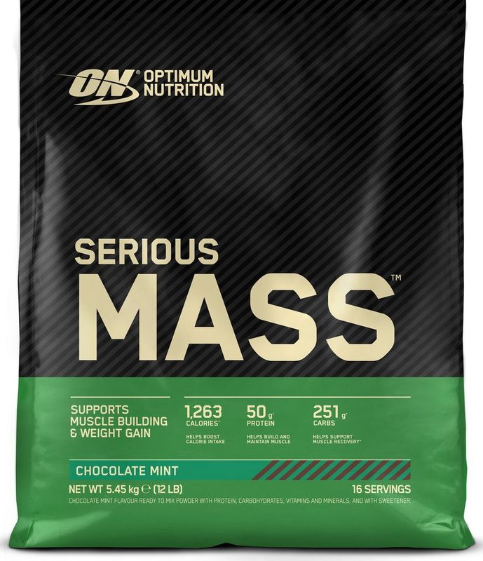 Optimum Nutrition Serious Mass - Chocolate Mint - Mass Gainer - Weight Gainer - 5450 gram (16 servings)