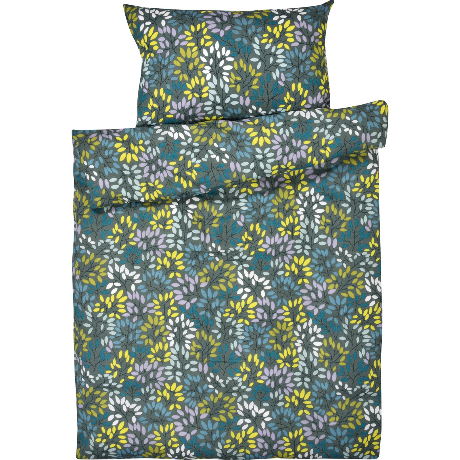 Bettwäsche bunte Zweiglein 200x210 2x65x65 Bettanzug Fra