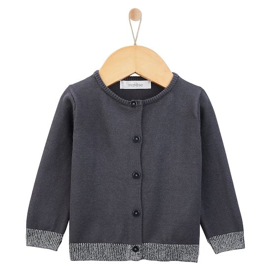 Petite Fleurette Cardigan   Gris Ébonite        1 mois   de               Marèse