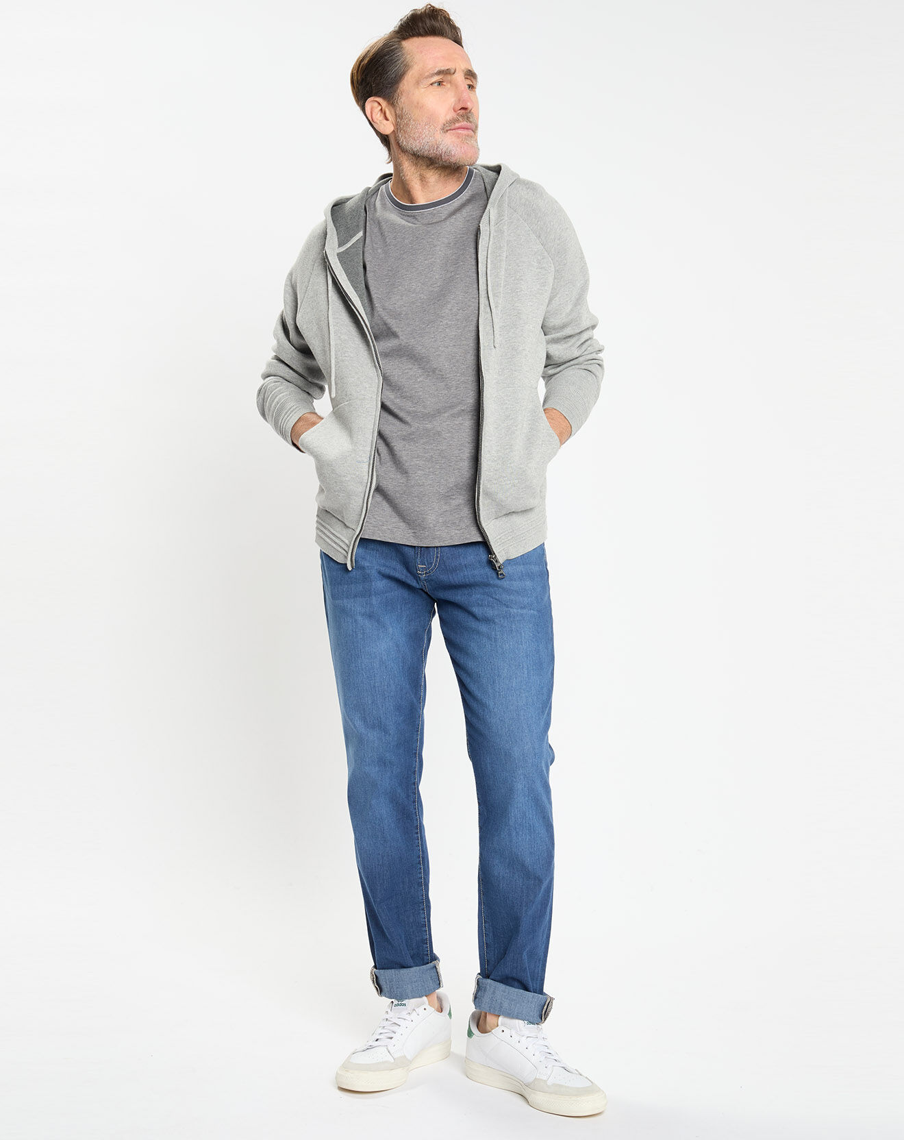 Hackett London Gilet zippé à capuche gris