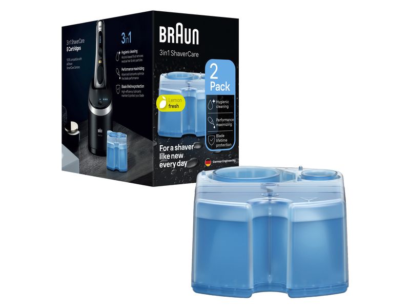 Braun Reinigungskartusche 3-in-1 ShaverCare 2 Stück Reinigungsflüssigkeit für Rasierapparate