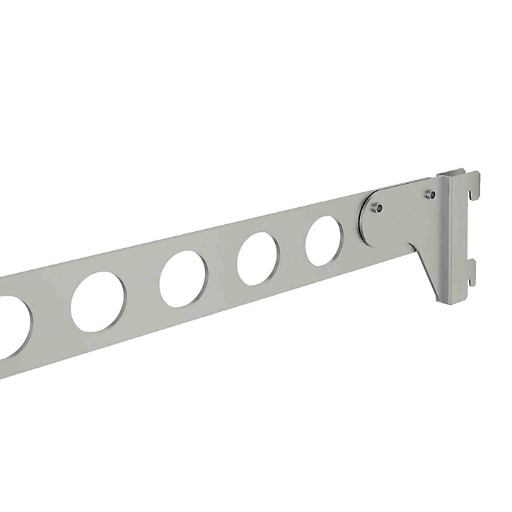 Support pour cintres fixe en acier thermo-laqué gris L. 66 cm