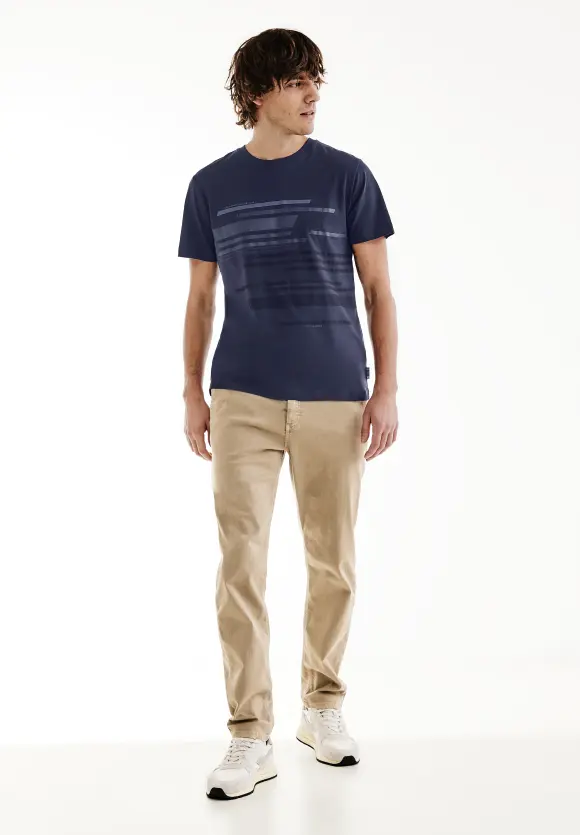 Shirt mit Brustprint - eclipse blue