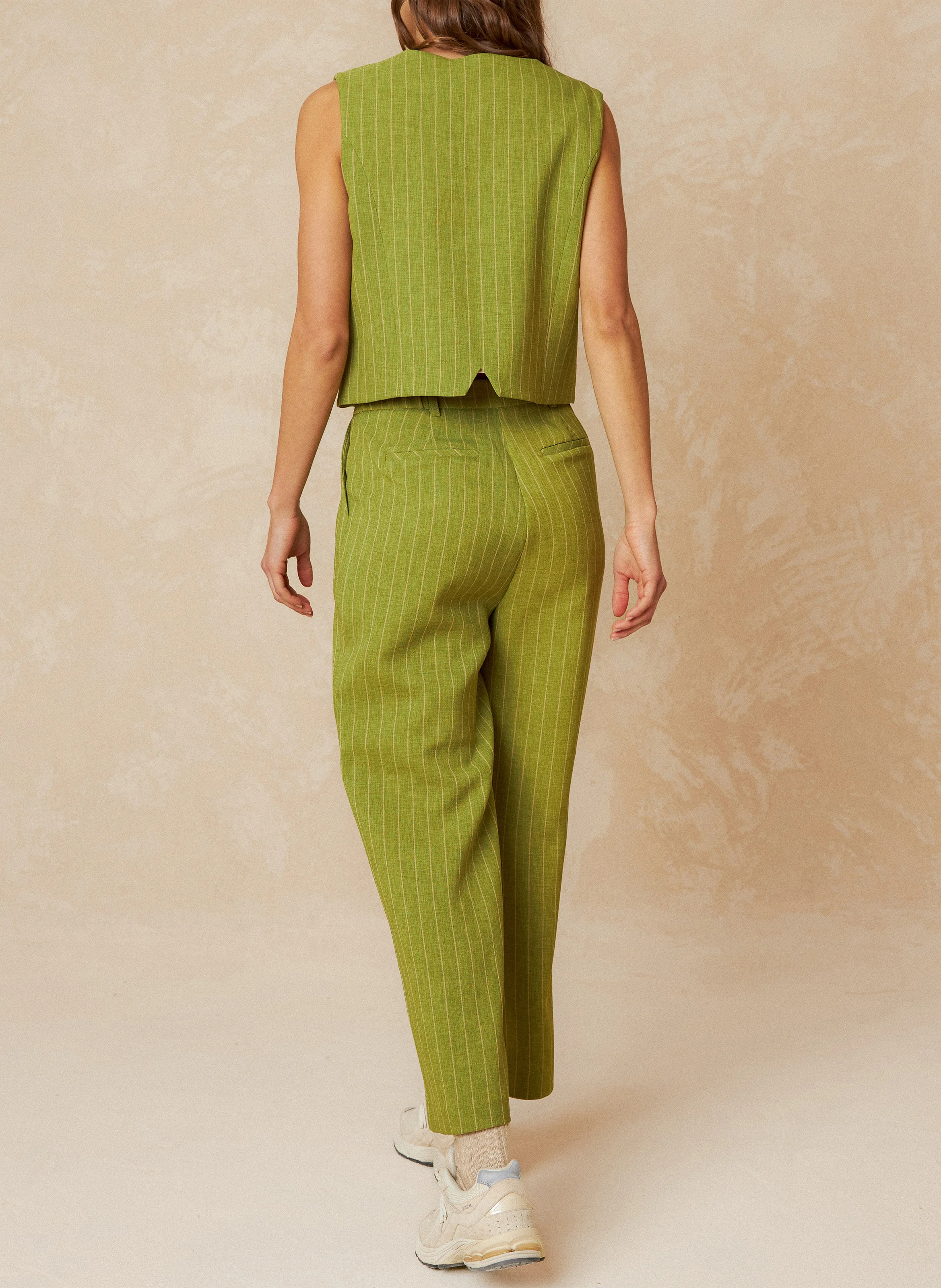 JARED - Pantalon à pinces à rayures | Vert