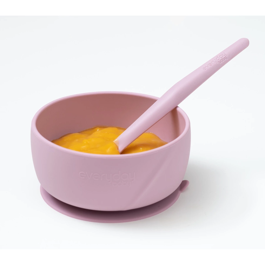 everyday® baby Silikon Esslernschüssel mit Saugfuß, purple rose