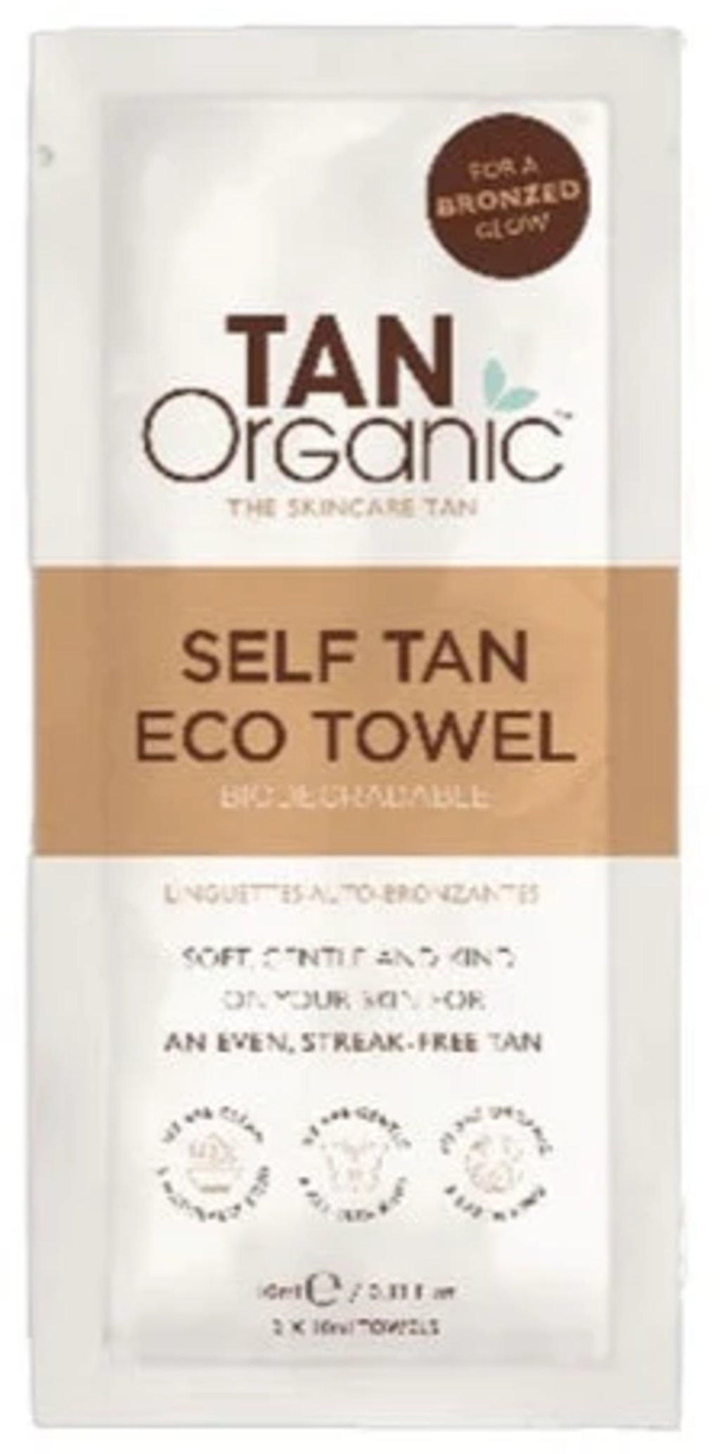TAN Organic  Self Tan Eco Towel, 10 ml