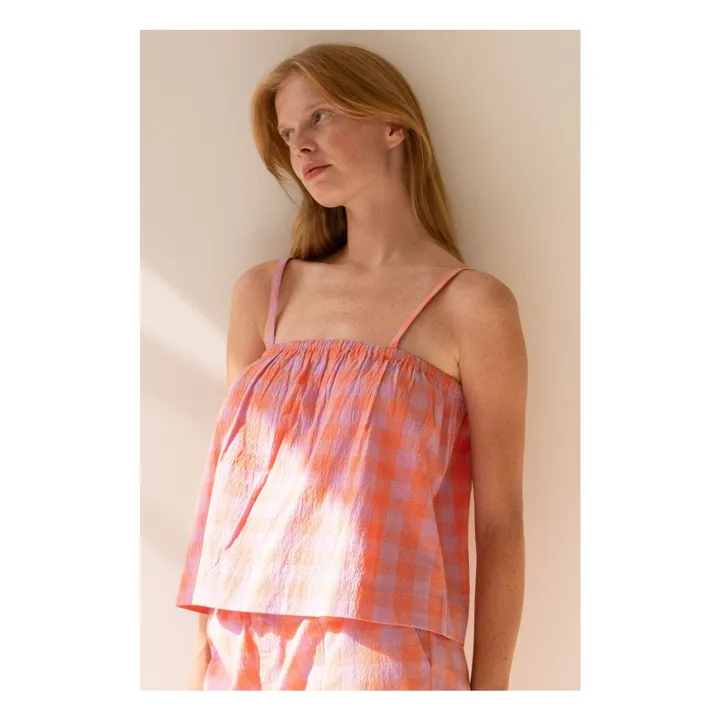 The Tiny Big Sister Top Check Straps | Rose