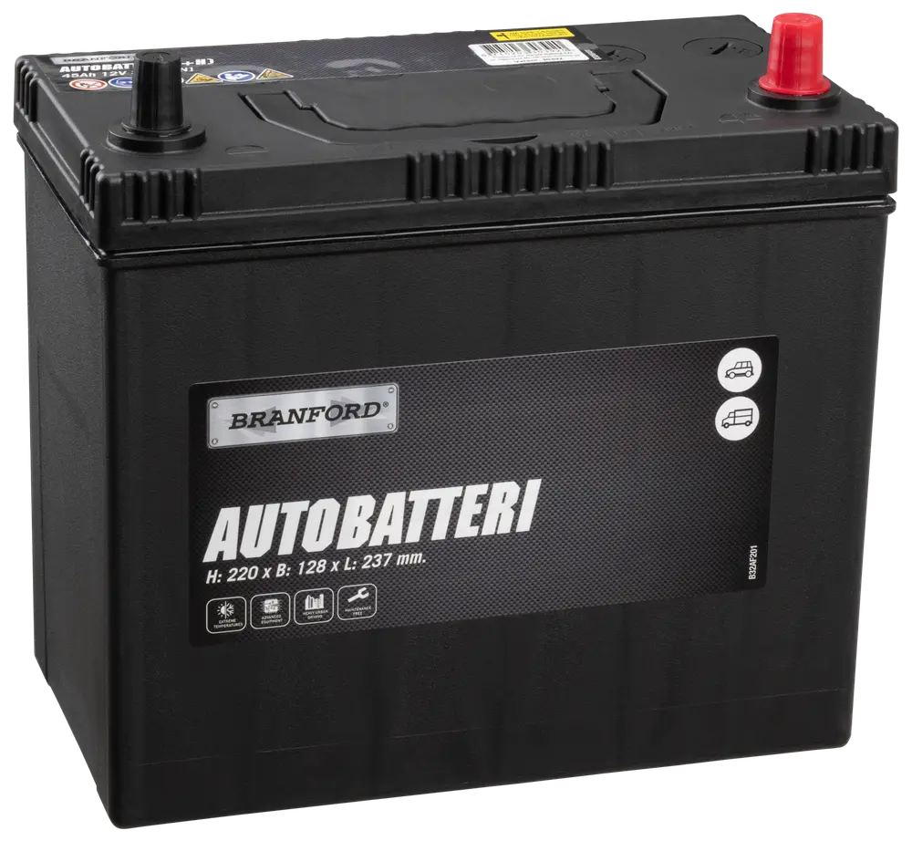 BRANFORD Autobatteri 45Ah +højre