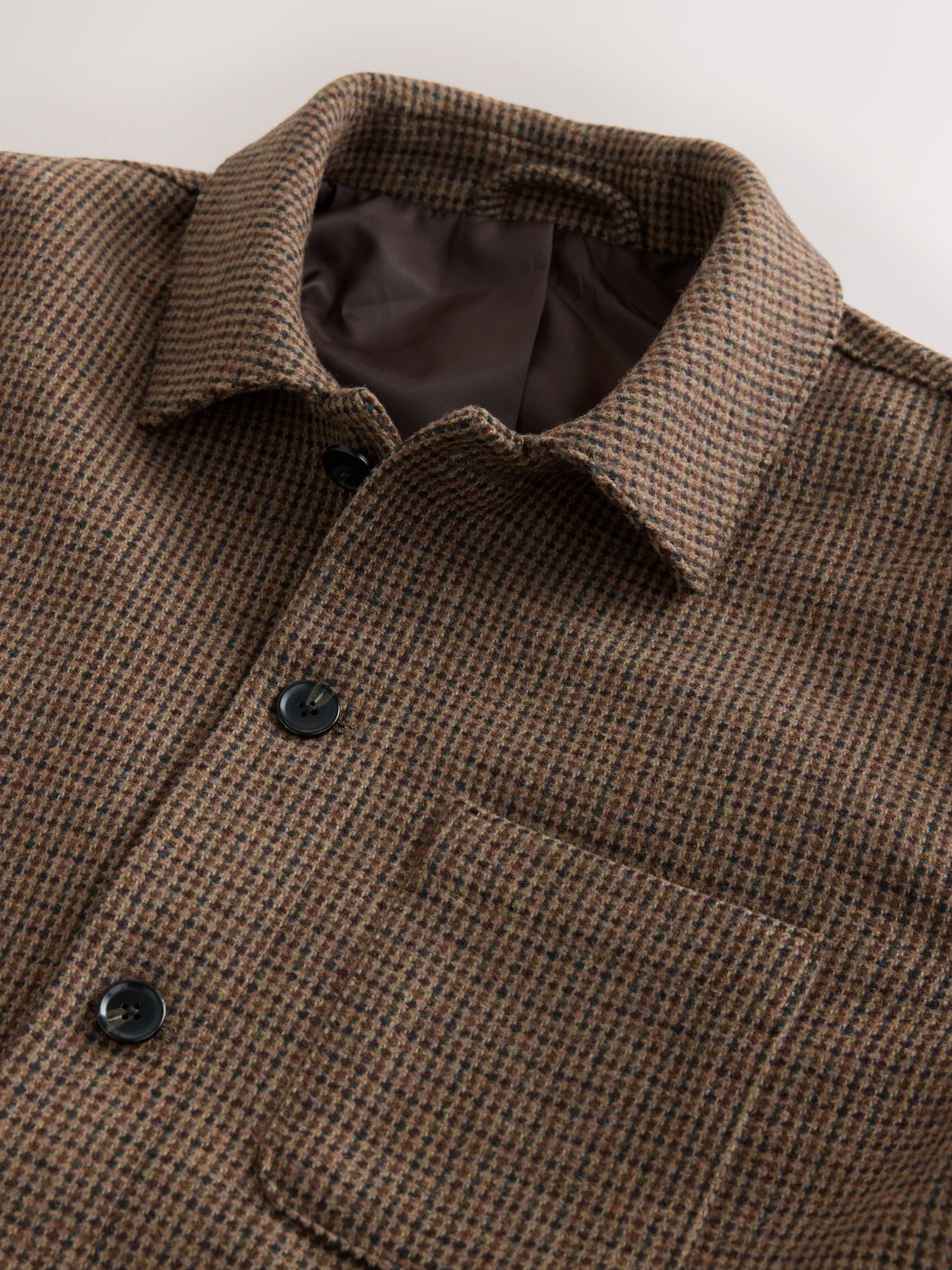 Multi - Textuur Houndstooth Chore Jack Met Wol