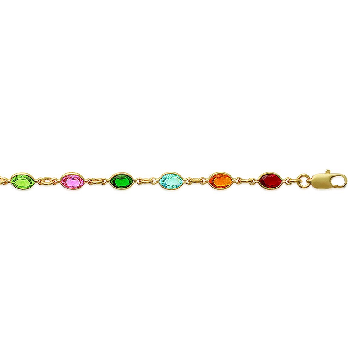 Bracelet Brillaxis plaqué or cristaux multicolores