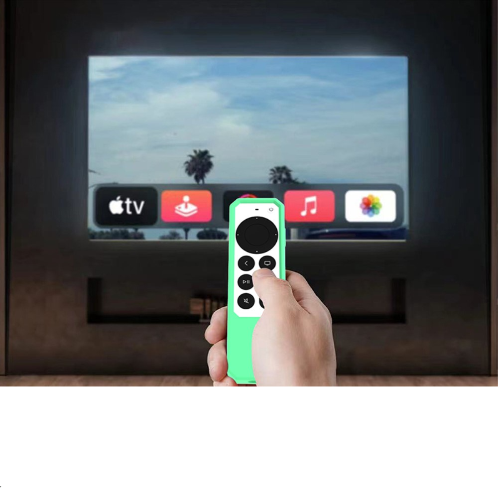 Apple TV 4K (2. Gen.) Leuchtende Fluoreszierende Fernbedienung Schutzhülle Silikon Case - Grün