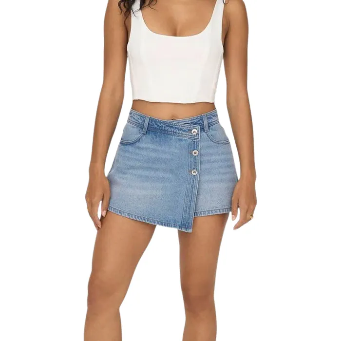 Only Lesly Denim Wrap Skort Dames