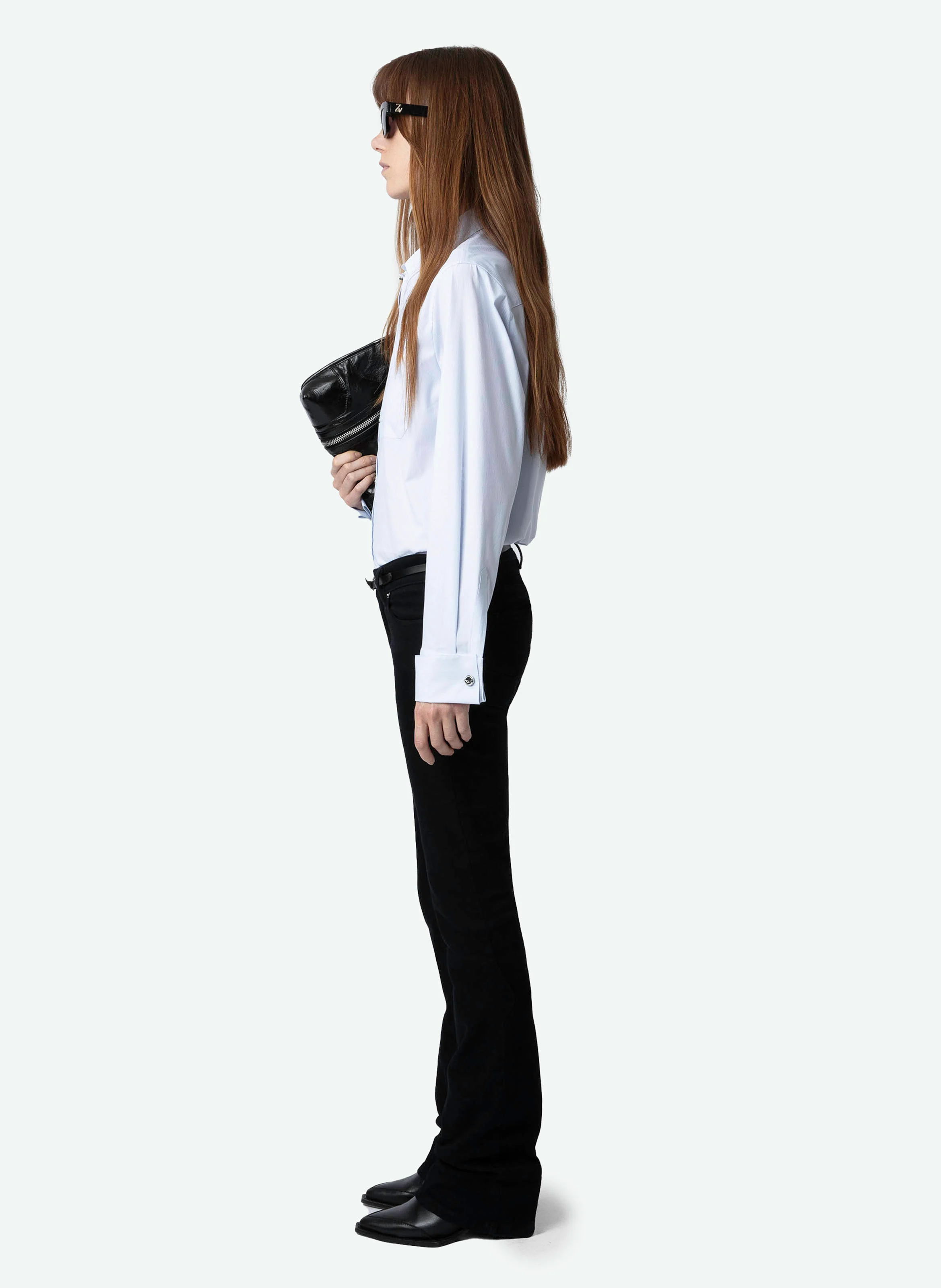 TASKIZA - Chemise rayée en coton bio mélangé | Bleu