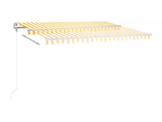 Auvent automatique capteur de vent/LED 400x350cm Jaune et blanc