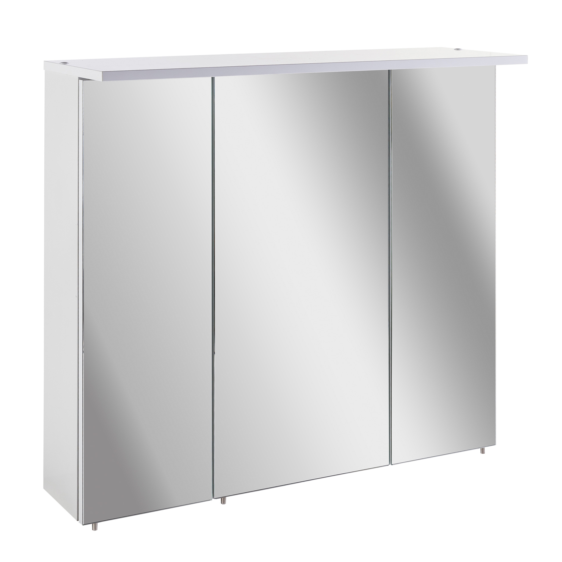 Spiegelschrank - weiß glänzend - mit LED-Beleuchtung