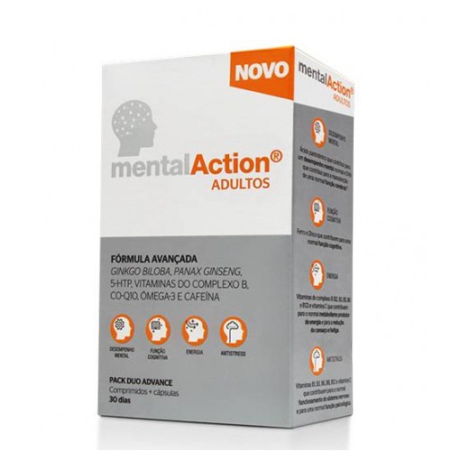 MentalAction Adultos 30 Comprimidos   30 Cápsulas