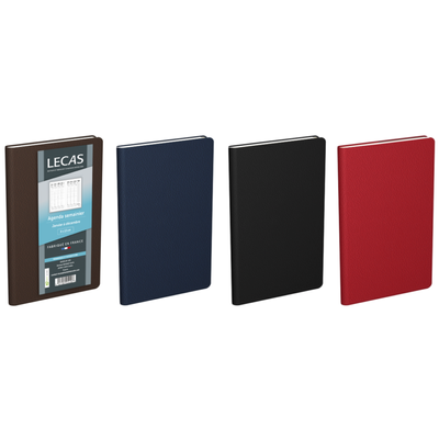 Agenda de poche Classique - 1 semaine sur 2 pages - 9 x 13 cm - disponible dans différentes couleurs - Lecas