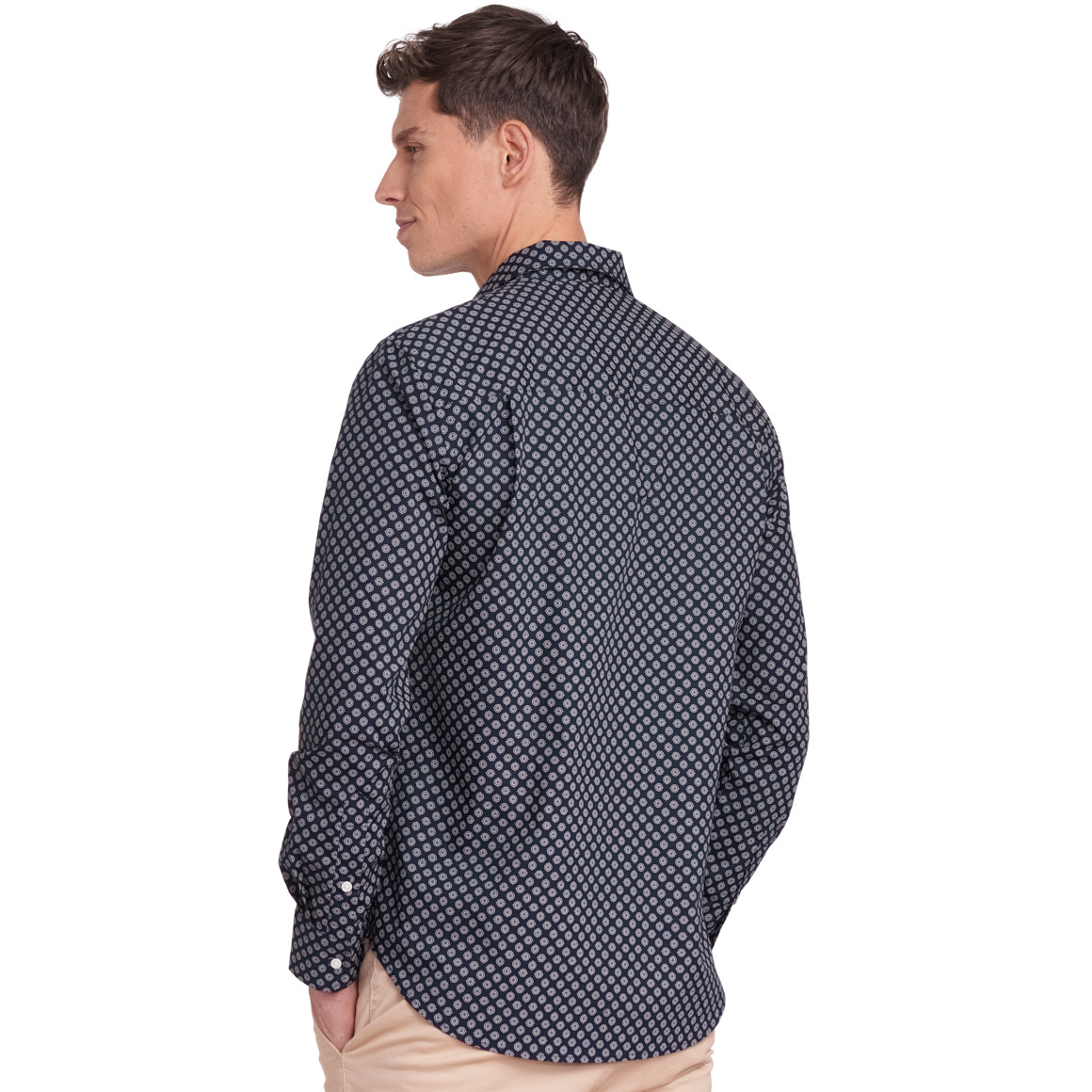 VanVaan Herren Hemd mit Allover-Muster dunkelblau