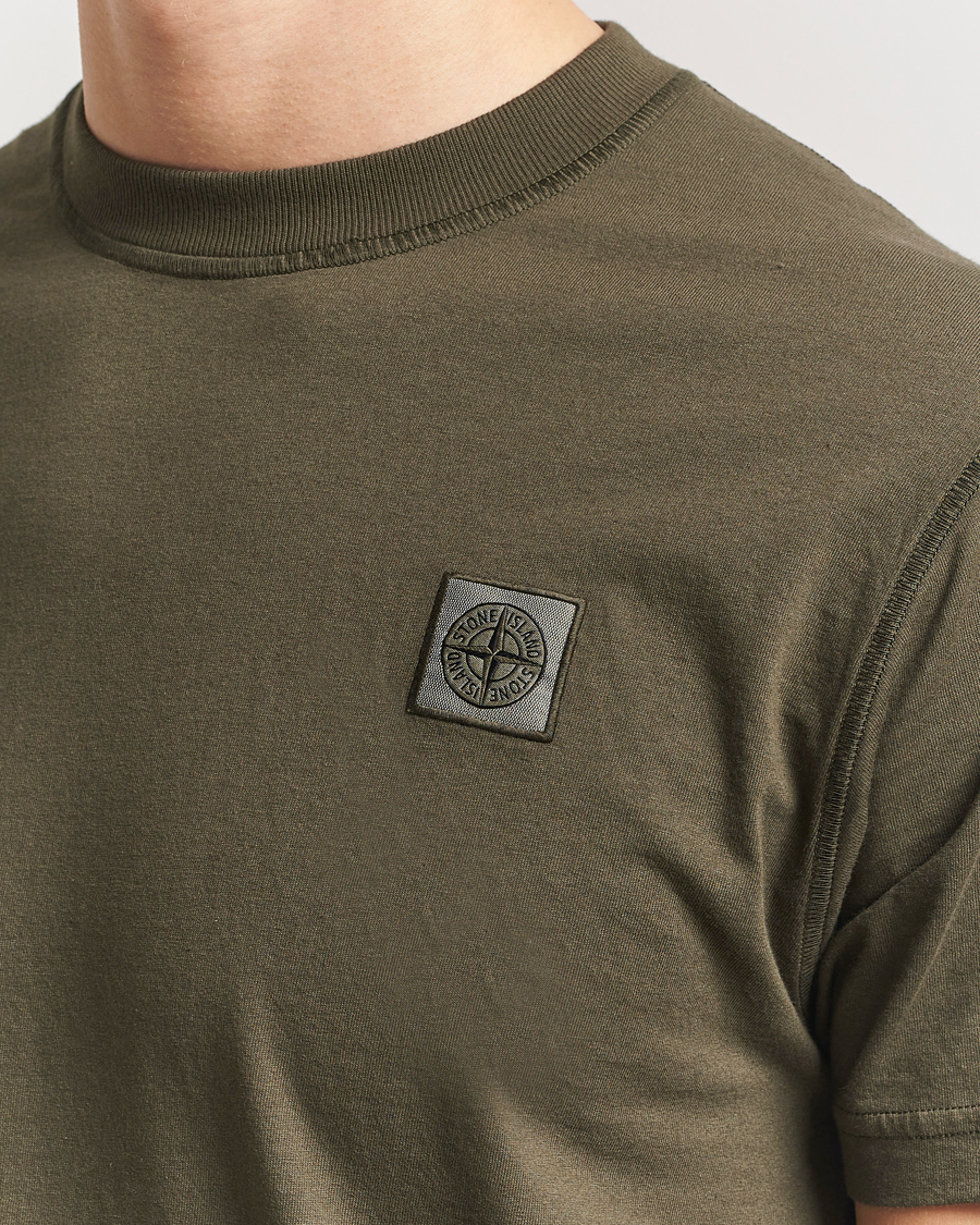 Stone Island Organic Cotton Fissato Effect T-Shirt Military Green