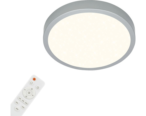 LED plafondlamp 18W 2000 lm 2700-6500 K CCT instelbare witte tinten Ø 28 cm Runa zilver + sterrenhemel, nachtlampfunctie, geheugenfunctie