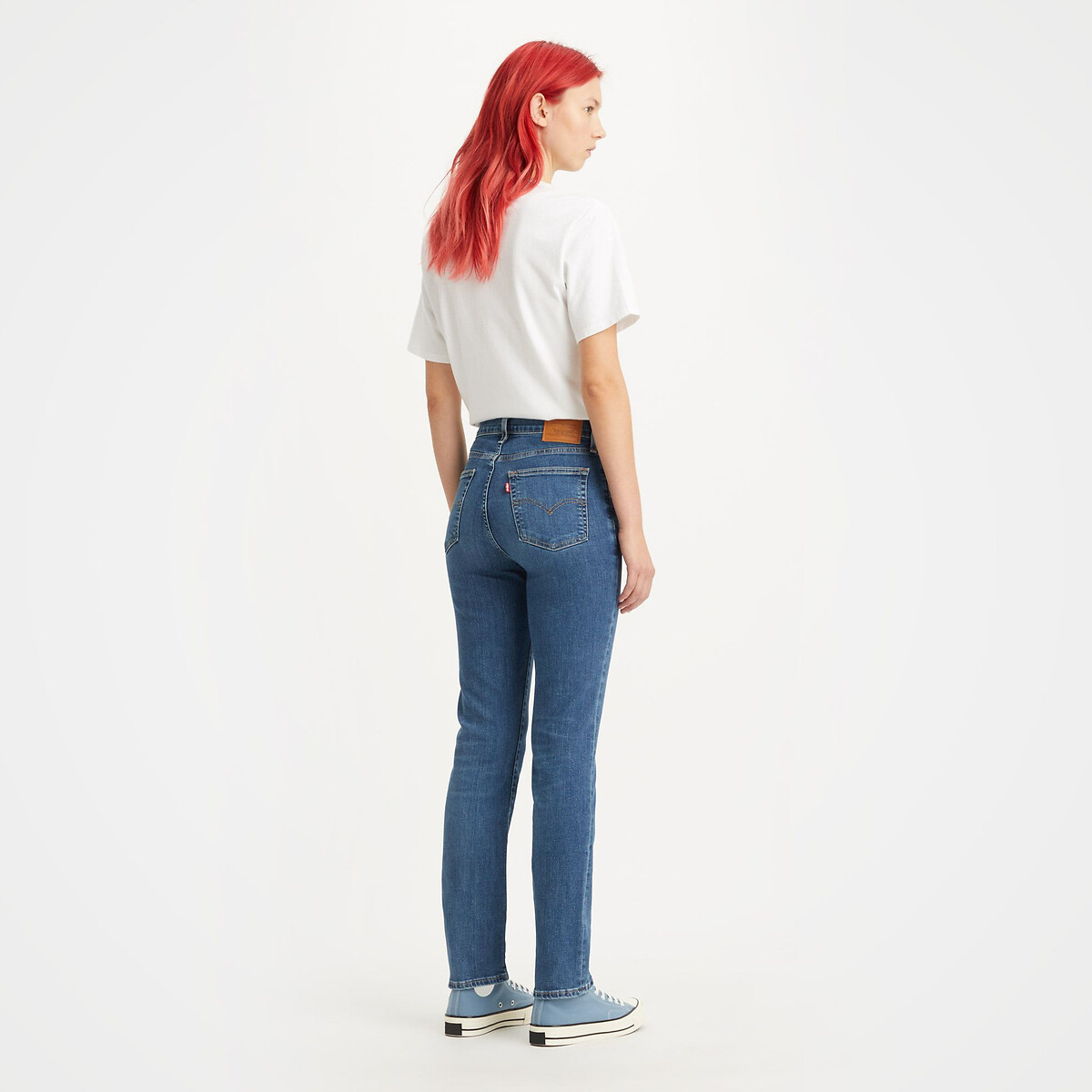 Calça jeans Levi's 724 de cintura alta e corte reto.