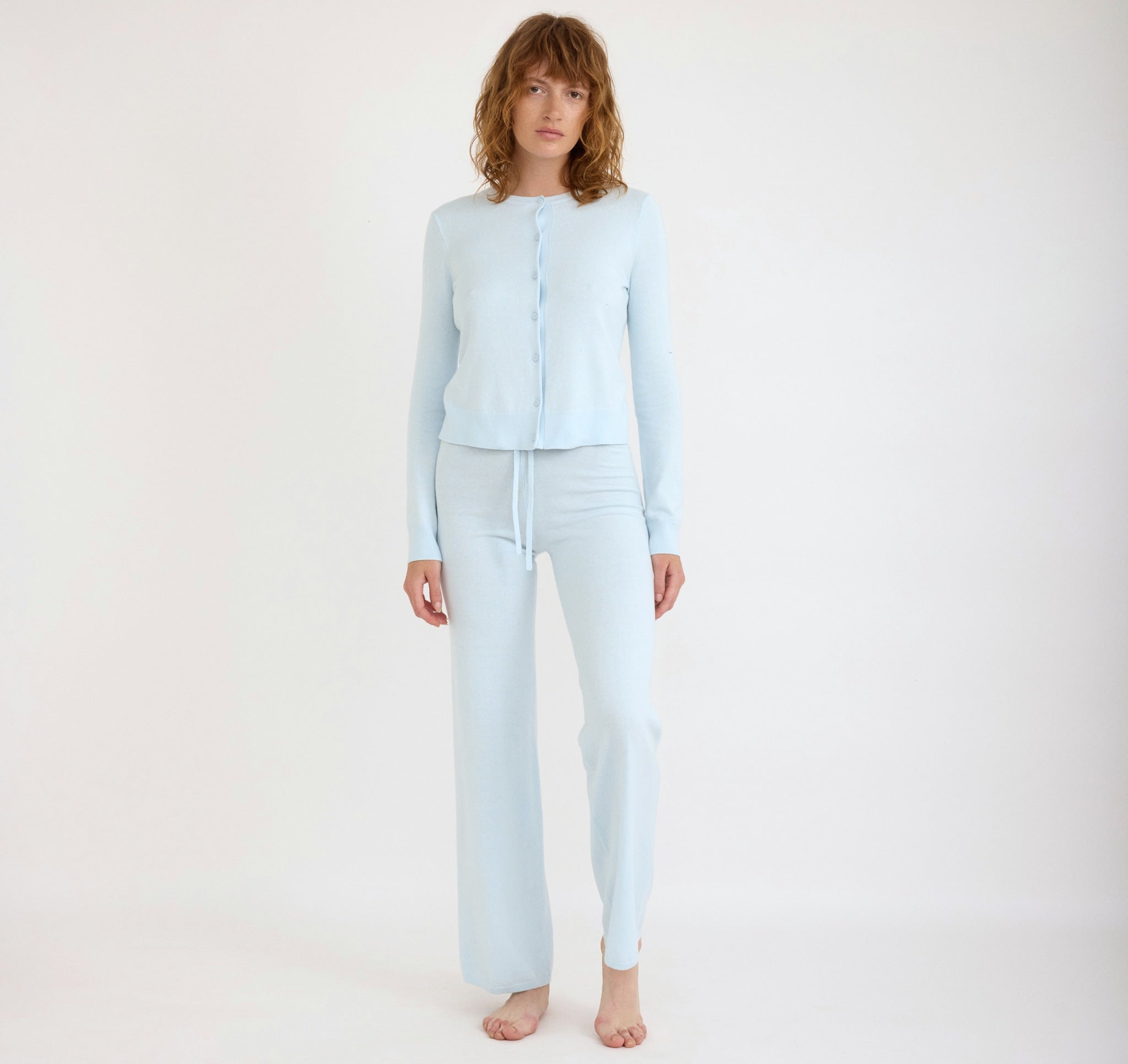 COTTON<br>Soft Knit Straight Leg Pants
