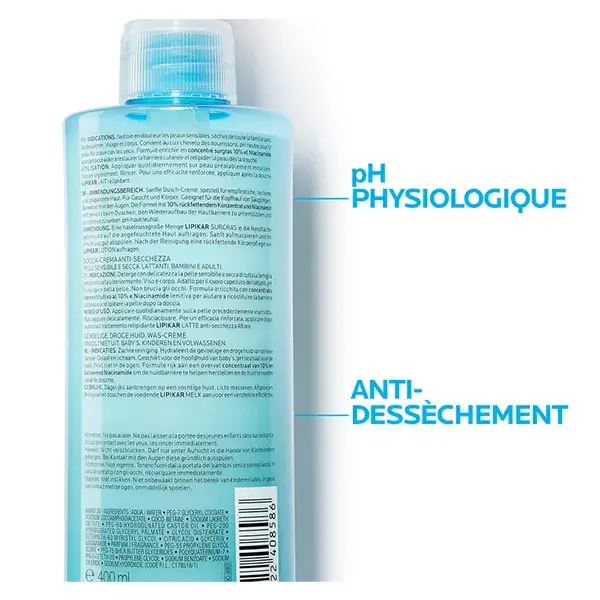 La Roche Posay Lipikar Surgras Crème Lavante Anti-Dessèchement 400ml