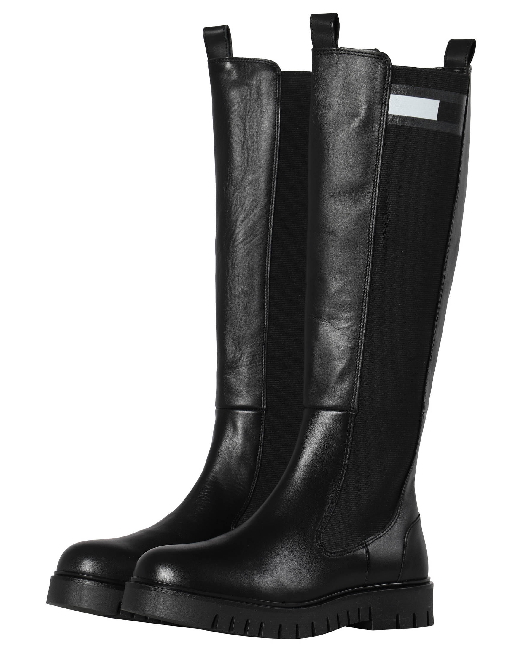 Tommy Hilfiger| Damen Lederstiefel mit Stretch-Einsätzen