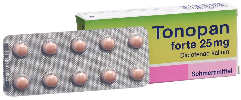 TONOPAN forte 25 mg<br>10 Stück, Blister, Überzogene Tablette