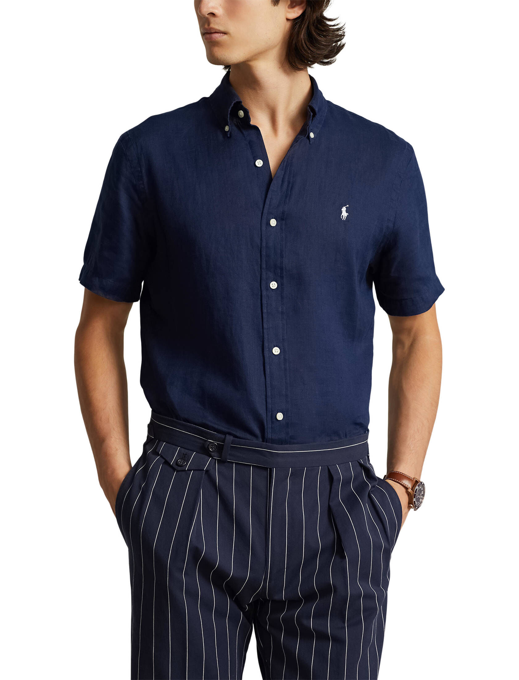 Polo Ralph Lauren| Herren Leinenhemd Custom Fit Kurzarm