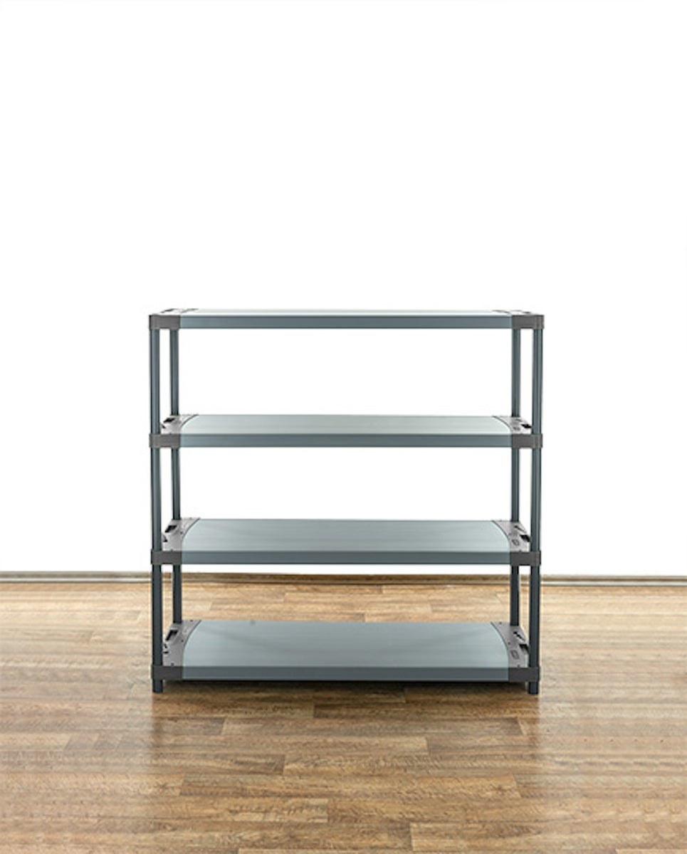 PROREGAL Kunststof Plank Grijs Beer Laag HxBxD 138 x 130 x 46 cm Plankbelasting 70 kg Grijs