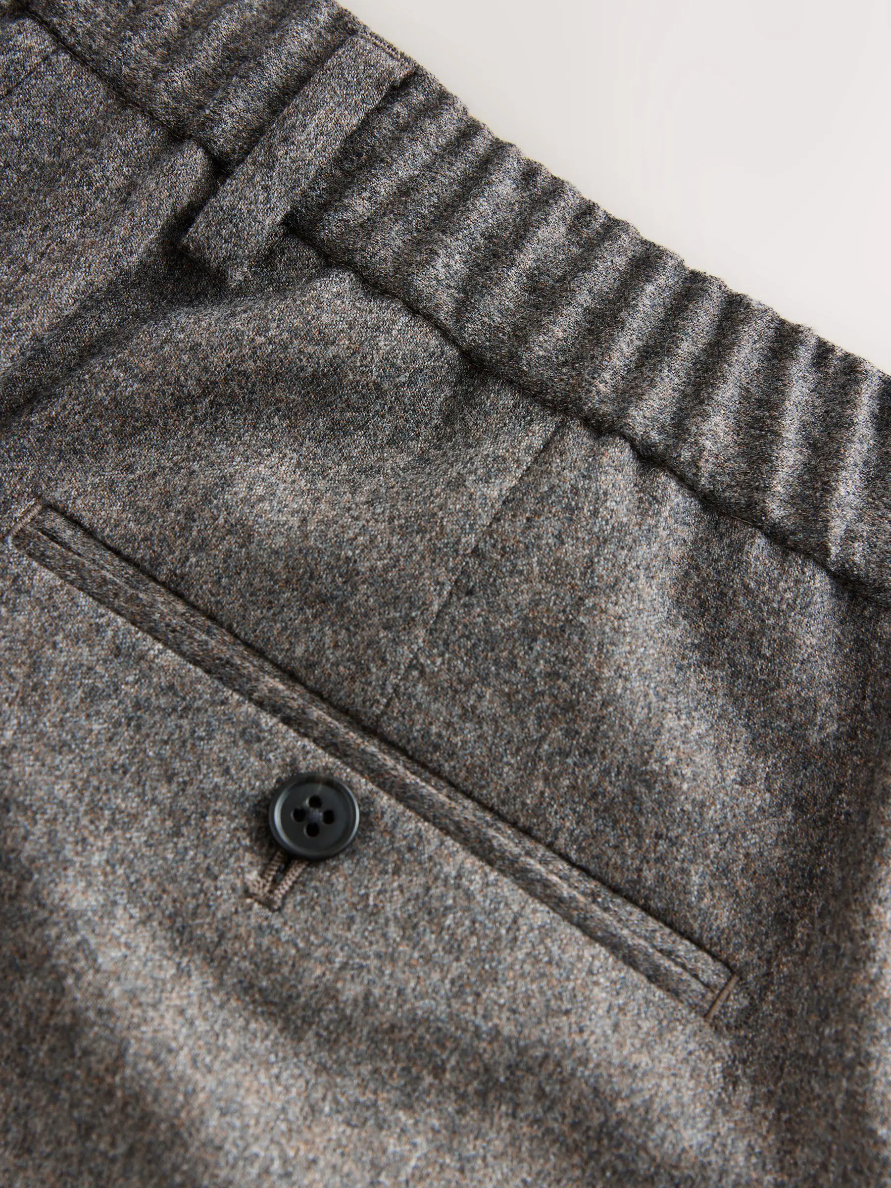 Naturel bruin - Signature Regular Tapered 100% REDA Marino Wool Smart Trousers With Elasticated Back