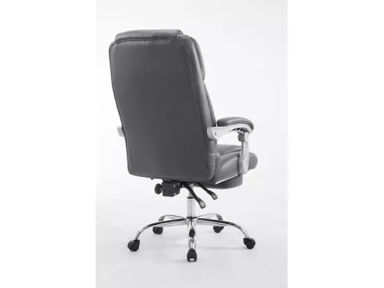 Chaise de bureau - Similicuir & Métal chromé - Gris - Pacific