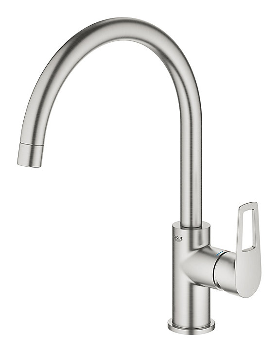 Mitigeur de cuisine chromé Grohe StartLoop brossé
