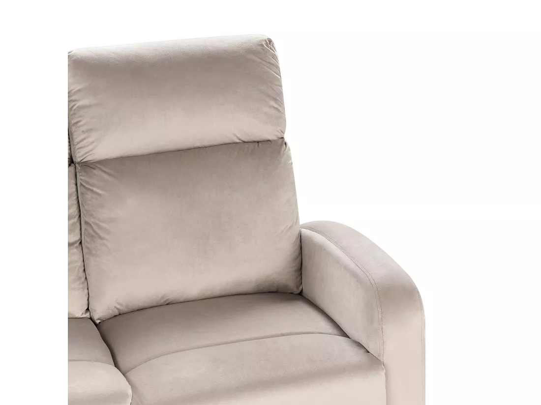 Canapé 2 places inclinable électrique en velours beige VERDAL