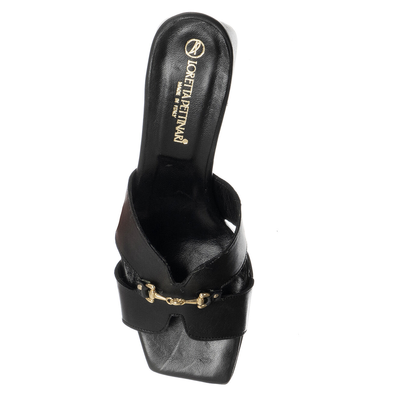 Loretta Pettinari Mules en Cuir Arancia noires - Talon 5.5 cm